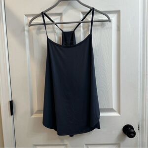 Zella Women Strappy Back Workout Tank navy Laser Cut Dots Design Athletic sz XL